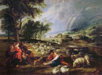 Landschaft mit einem Regenbogen